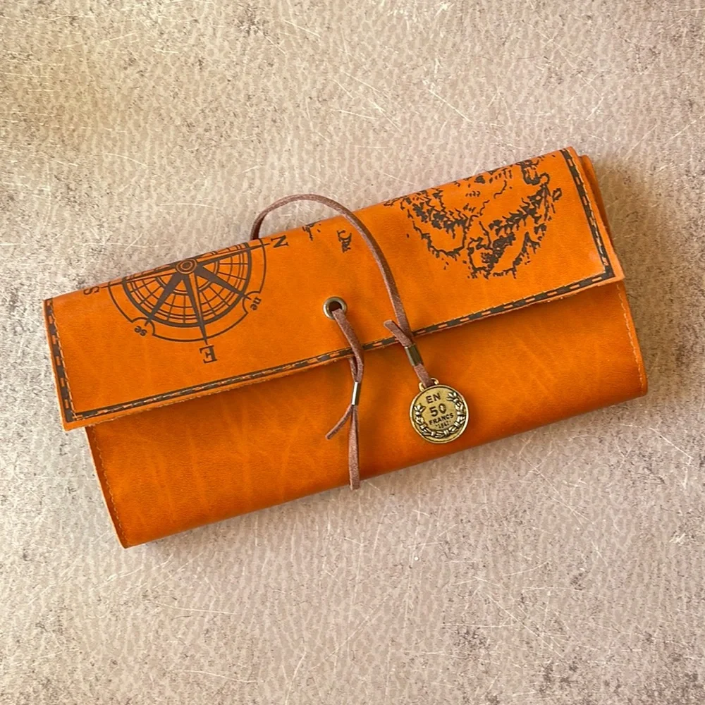 Creative Retro Luxury Treasure Map Pencil Case Roll